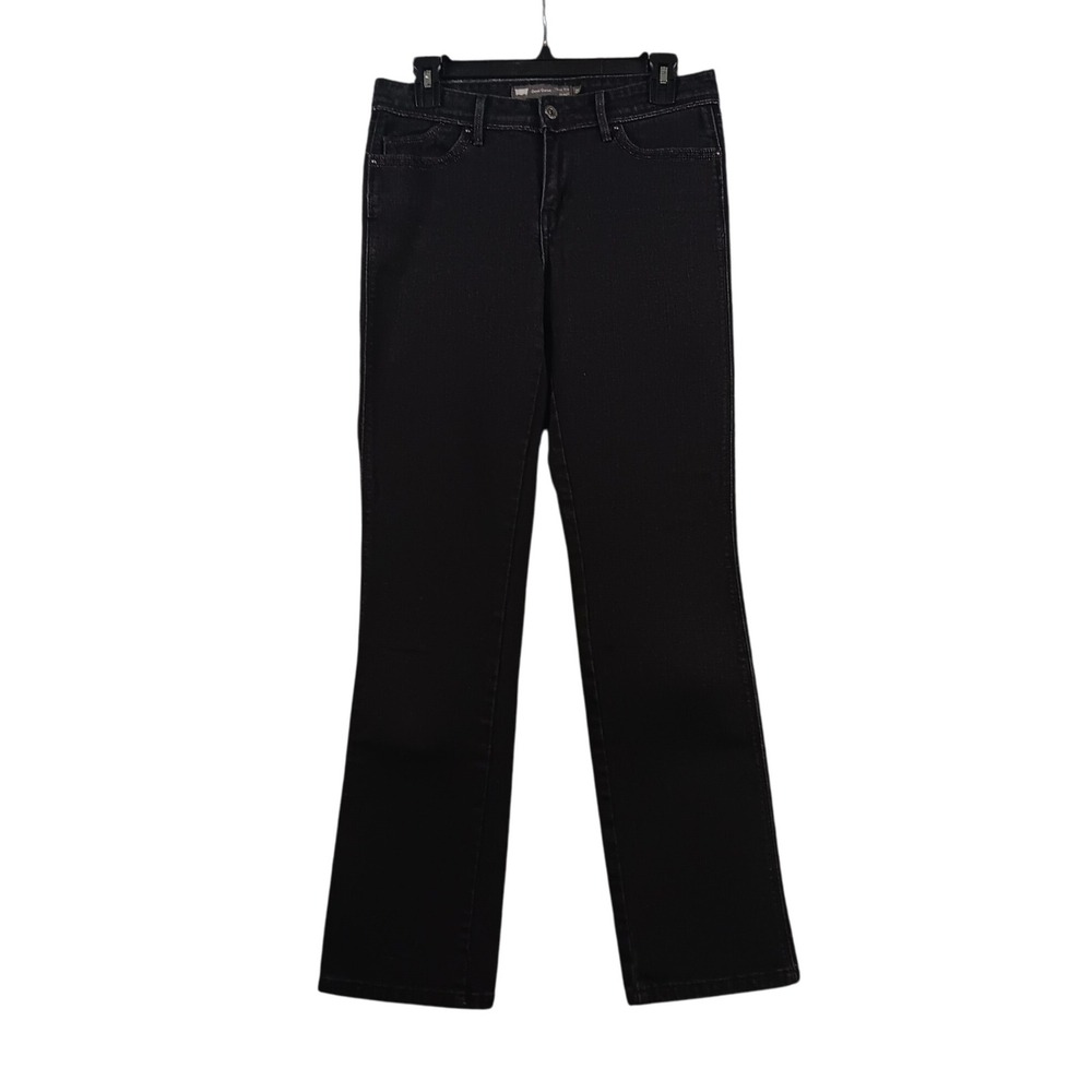 Levi's Womens Demi Curve Classic Rise Straight Leg Black Jeans Size 29